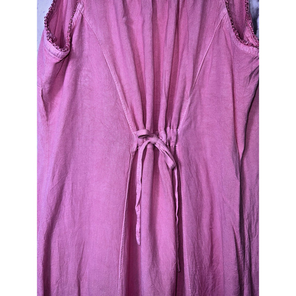 Raga Sun Embroidered Sequin Slip Dress Y2K Core asymmetrical Hem Pink Size L - Picture 3 of 9